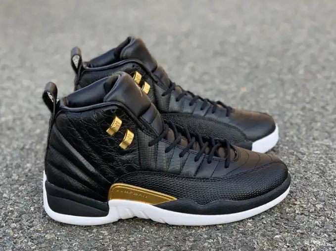 Bmlin 'Reptile' Black 12 Air Gold-White Jordan Retro AO6068-007 Metallic 0516